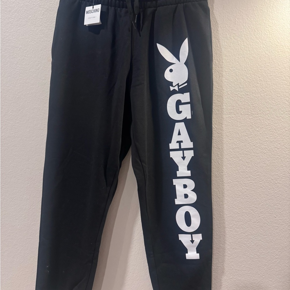 Moschino Black Sweatpants with Bold Design